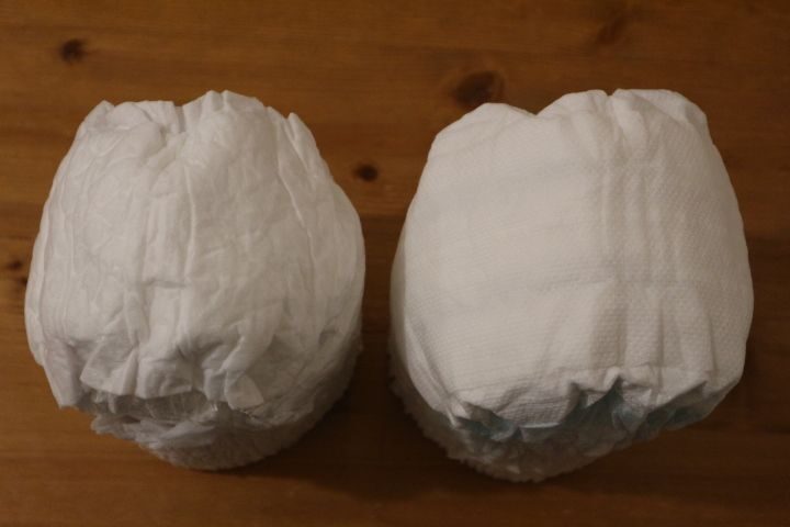 マミーポコおむつ(ドラえもん)とパンパース(しまじろう)おむつの比較 吸収シート