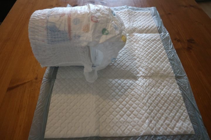 NICOPET SELECT ペットシーツ 中厚 レギュラー 約45×35cm 吸収シートのサイズ　おむつを置いた様子